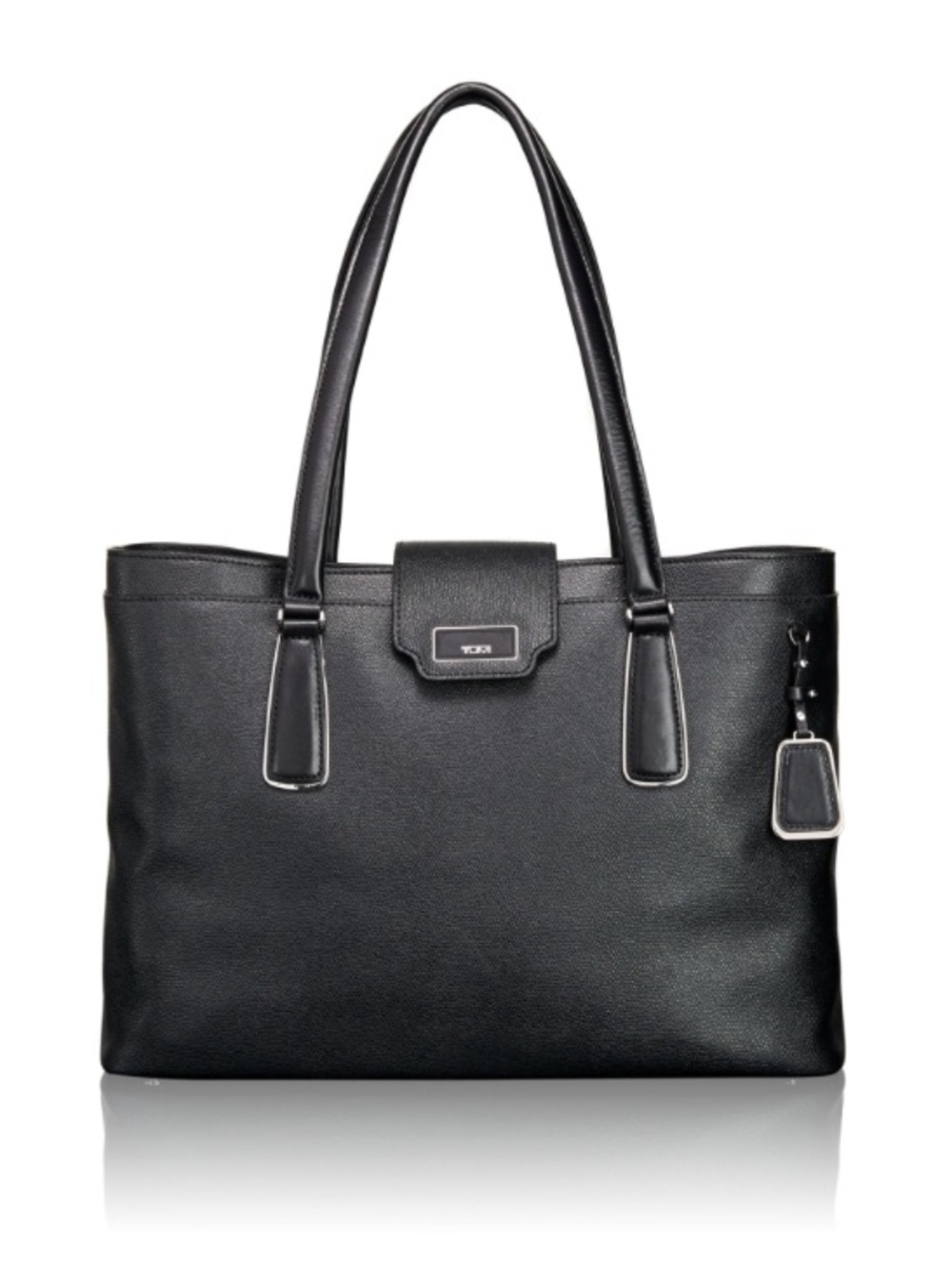 TUMI Sinclair Tegan Pebbled Black Pebble Leather Business Tote Computer Bag